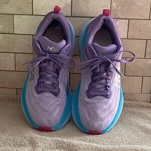 Hoka Bondi 8 Women's Lavender and Aqua Athletic Shoes size 11B